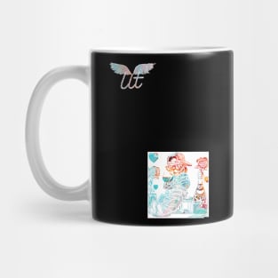 LitQ - Cute cat drinks wine on Valentine's Day anime art vibe Mug